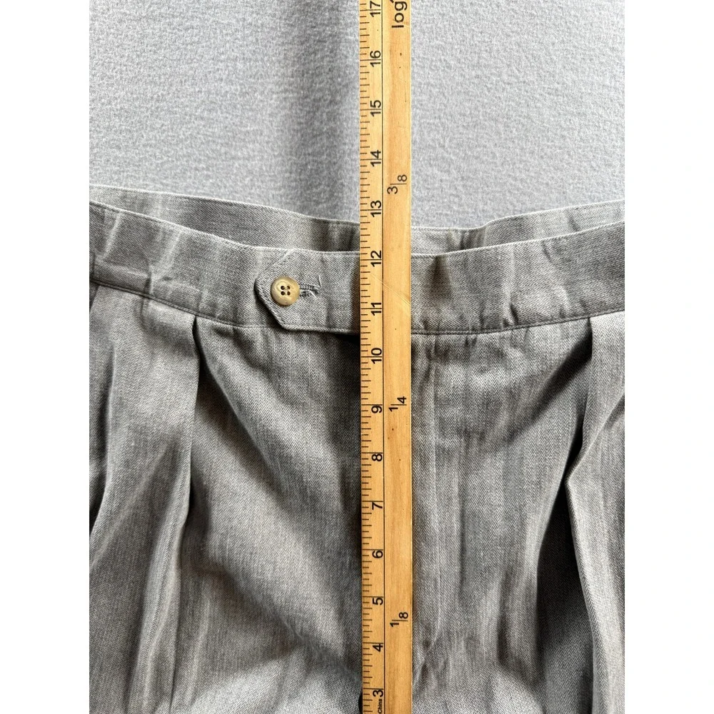 River City Trading Trousers Mens 38 Gray Herringbone Pleated Adjustable Unhemmed